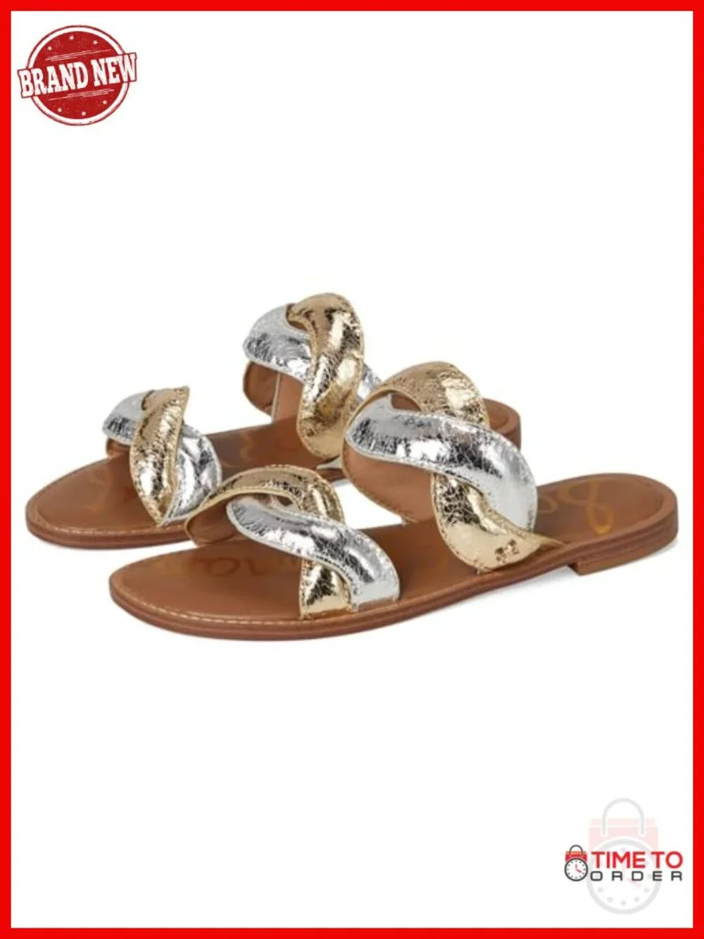 Braided Slide Sandal with Faux Leather Insole